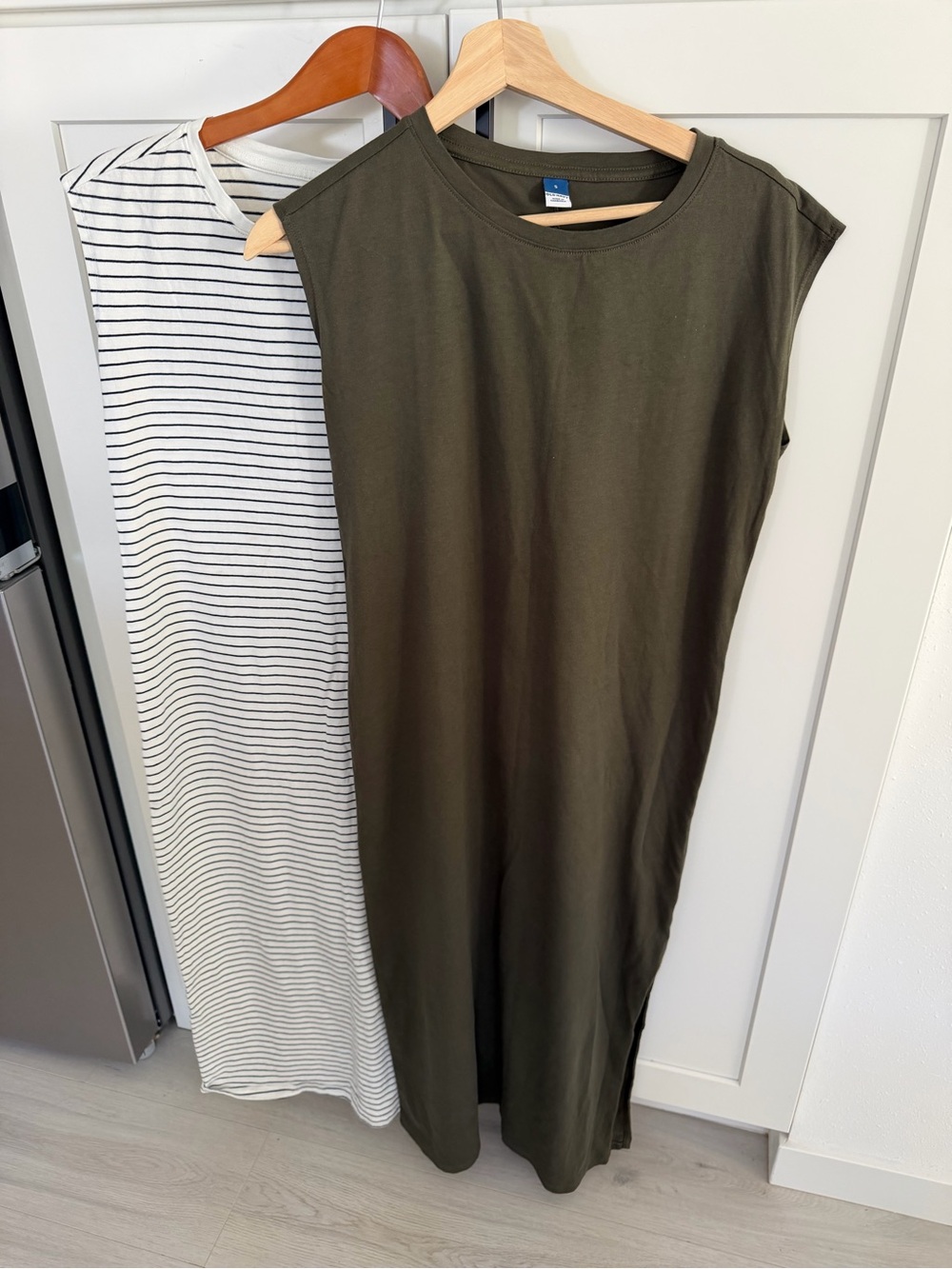 Old Navy Long Striped and green light dresses